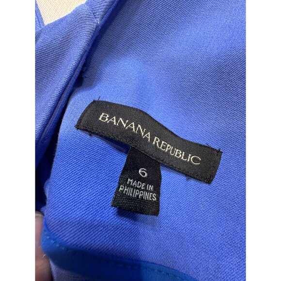 Banana Republic Womens Halter Sheath Dress Size 6 Blue Keyhole Formal Business - Picture 4 of 11